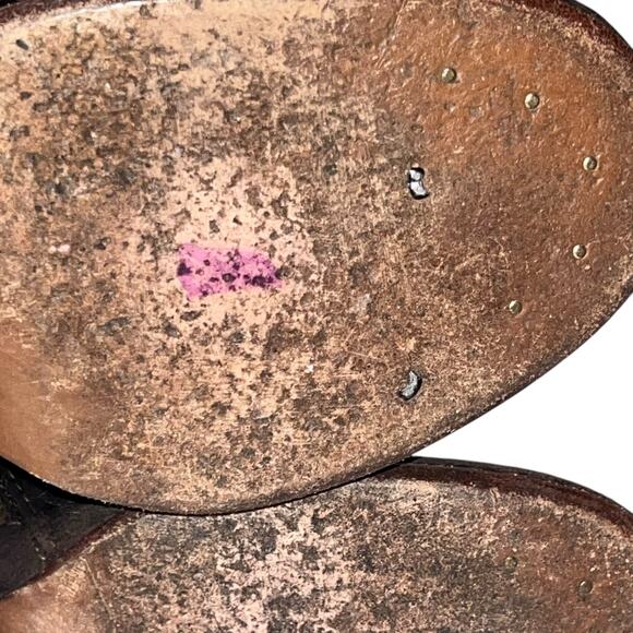 Frye Lace Villager Tall Brown Distressed Leather Lace-up Heeled Boots 6.5 77610 - Picture 11 of 12